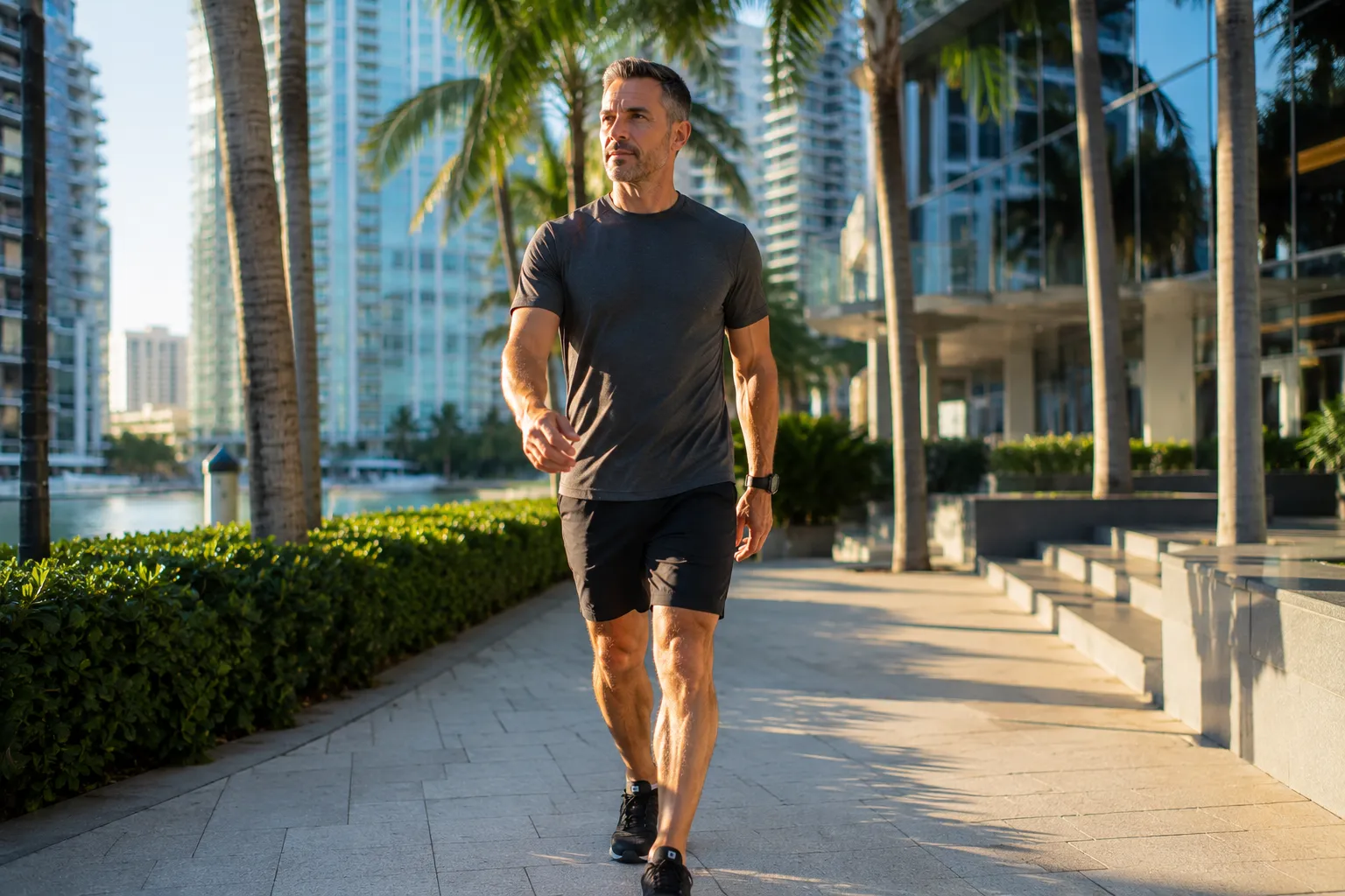 Adult doing daily movement as part of a metabolism boosting program with personal training in Brickell Miami